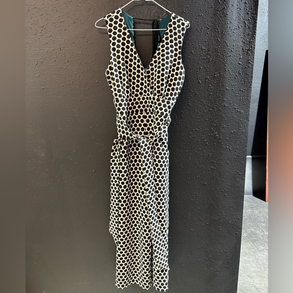 RARE Anthropologie Eva Franco Pants Jumpsuit Polka Dot Patterned